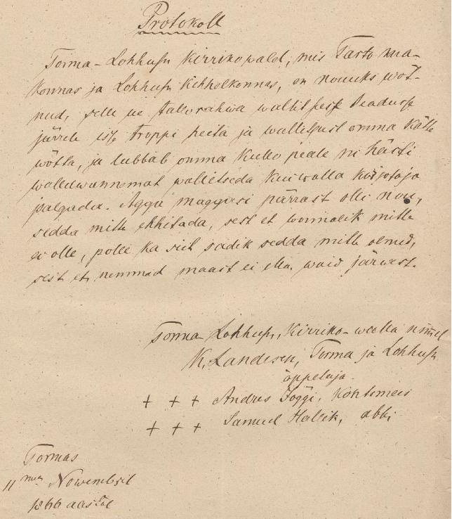 Torma-Lohusuu kirikuvalla omavalitsuse moodustamine 11.11.1866