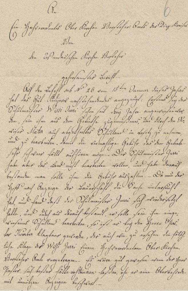 Võnnu koguduse kirikueestseisja W. Von Brackelli kiri Tartu-Võru ülemkirikueestseisja-ametile  08. 02.1814